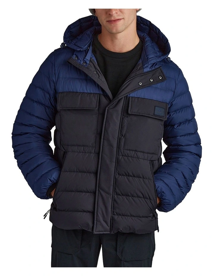 2 Tone Puffer Jacket in Deep Blue image 1