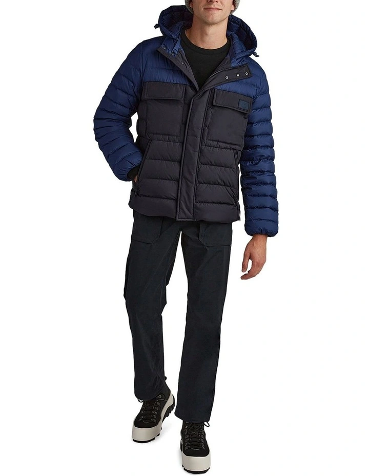 2 Tone Puffer Jacket in Deep Blue image 4