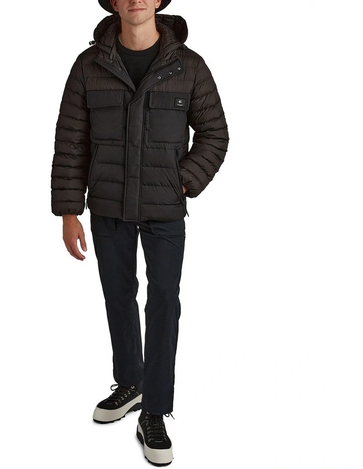 2 Tone Puffer Jacket in Black image 4