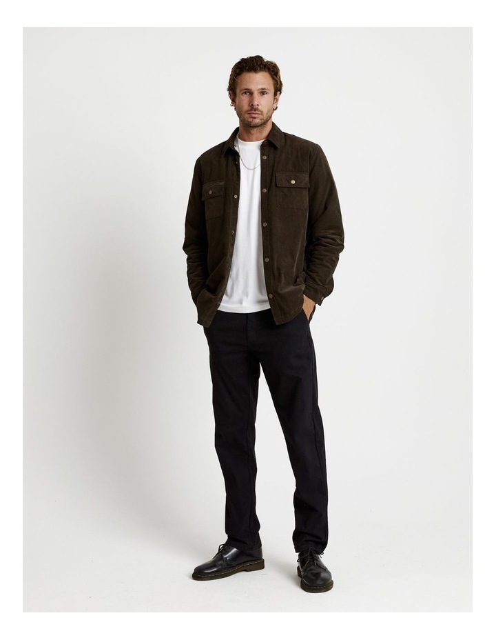 Mr Simple Quilted Cord Jacket In Brown 
