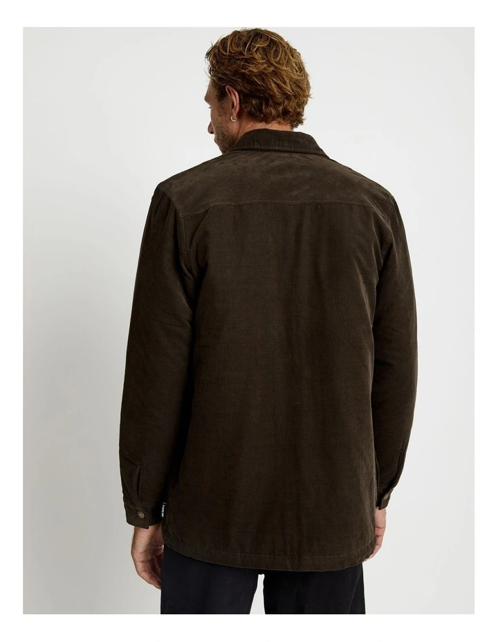 Quilted Cord Jacket in Brown image 2