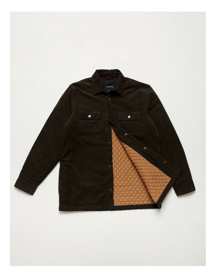 Quilted Cord Jacket in Brown image 4