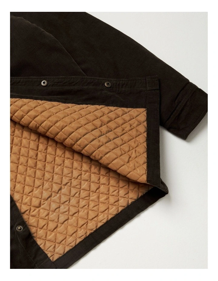 Quilted Cord Jacket in Brown image 5