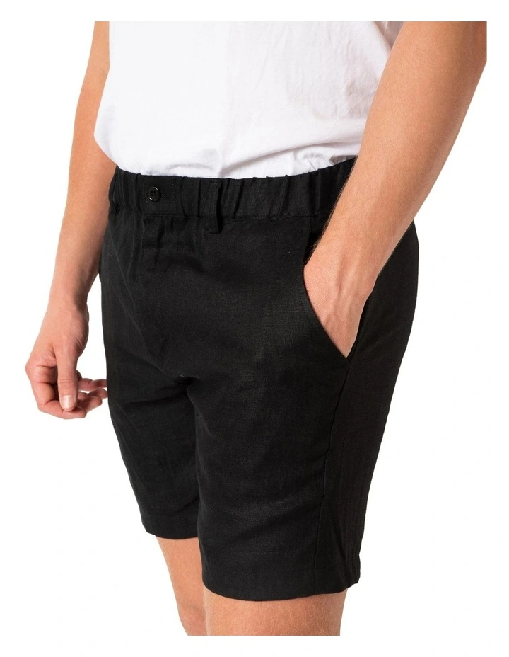 Linen Shorts in Black image 1