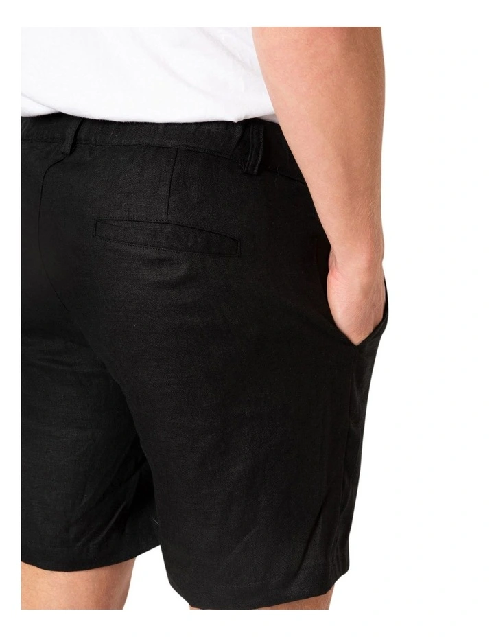 Linen Shorts in Black image 2