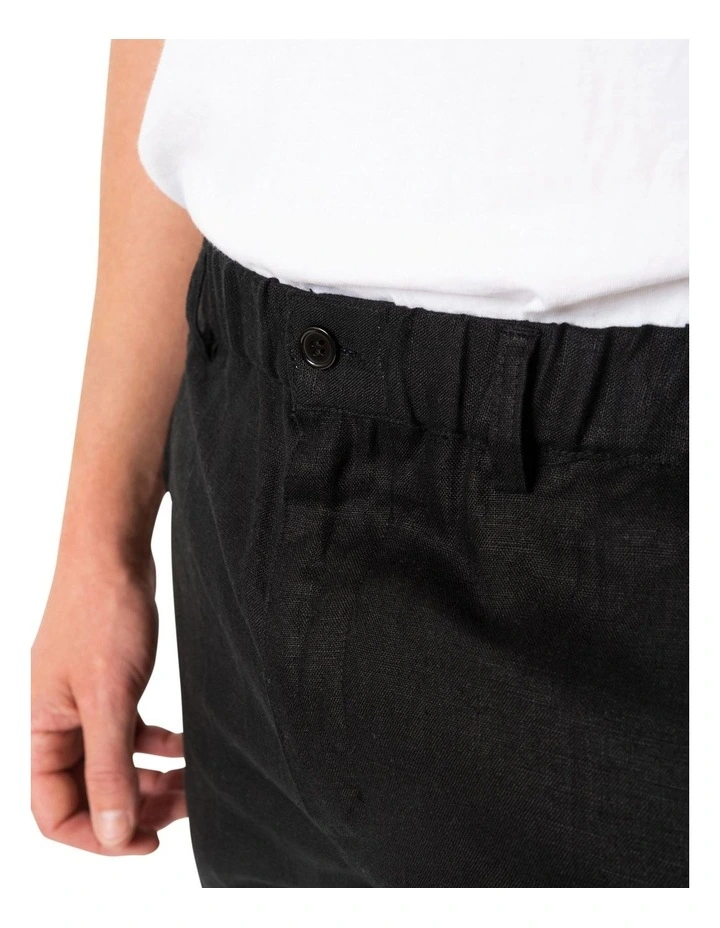 Linen Shorts in Black image 3
