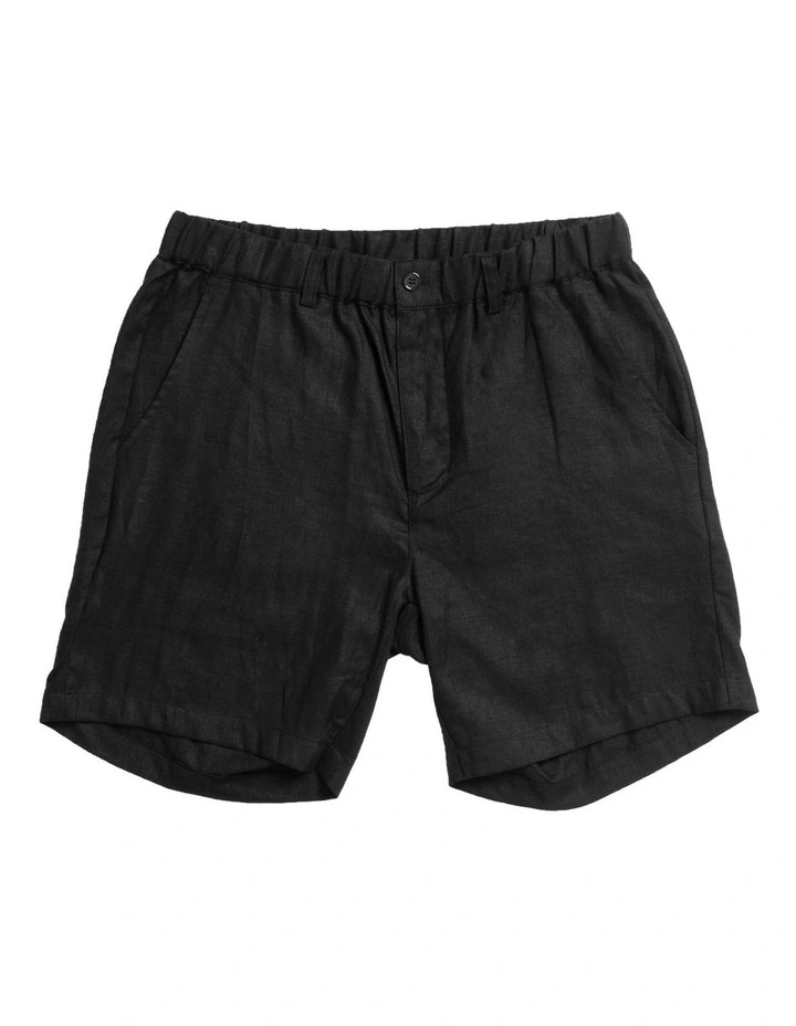 Linen Shorts in Black image 4