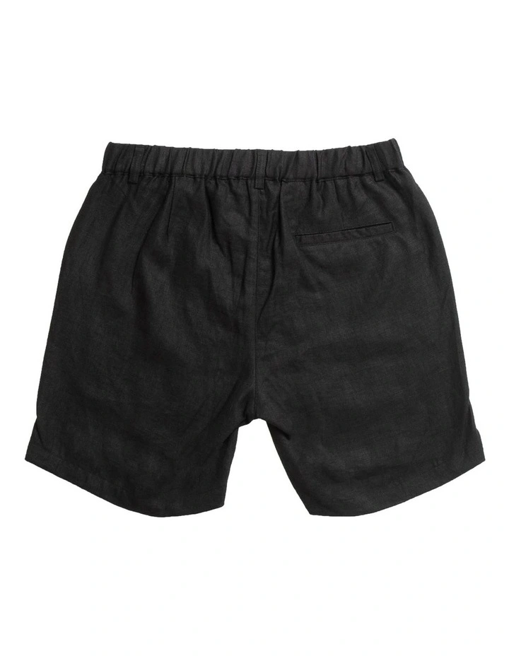 Linen Shorts in Black image 5