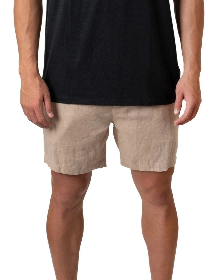 Linen Shorts in Camel image 1