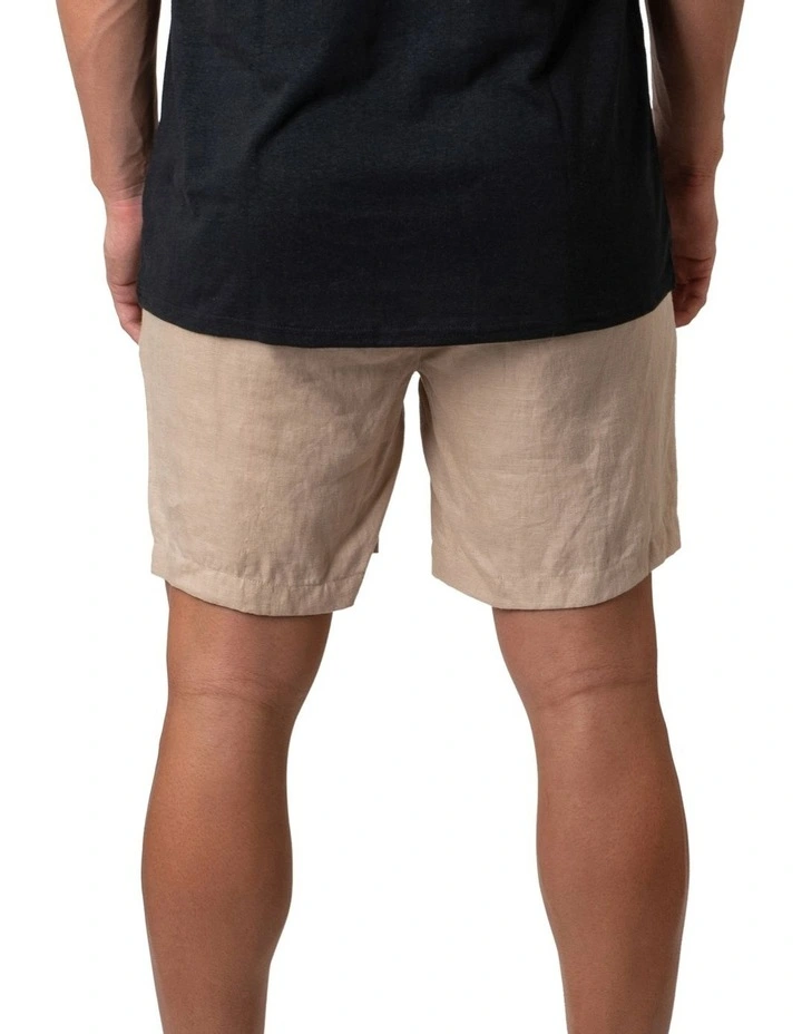 Linen Shorts in Camel image 2