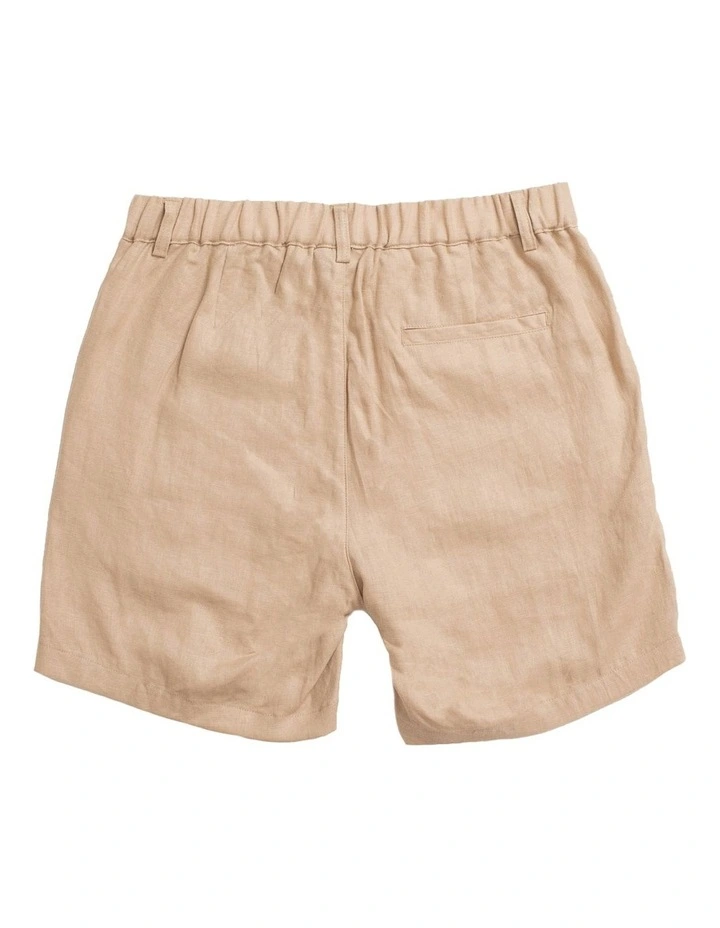Linen Shorts in Camel image 5