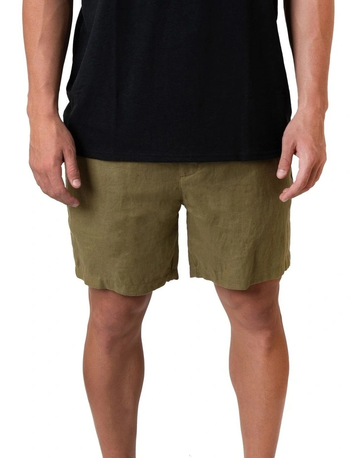 Linen Shorts in Khaki image 1