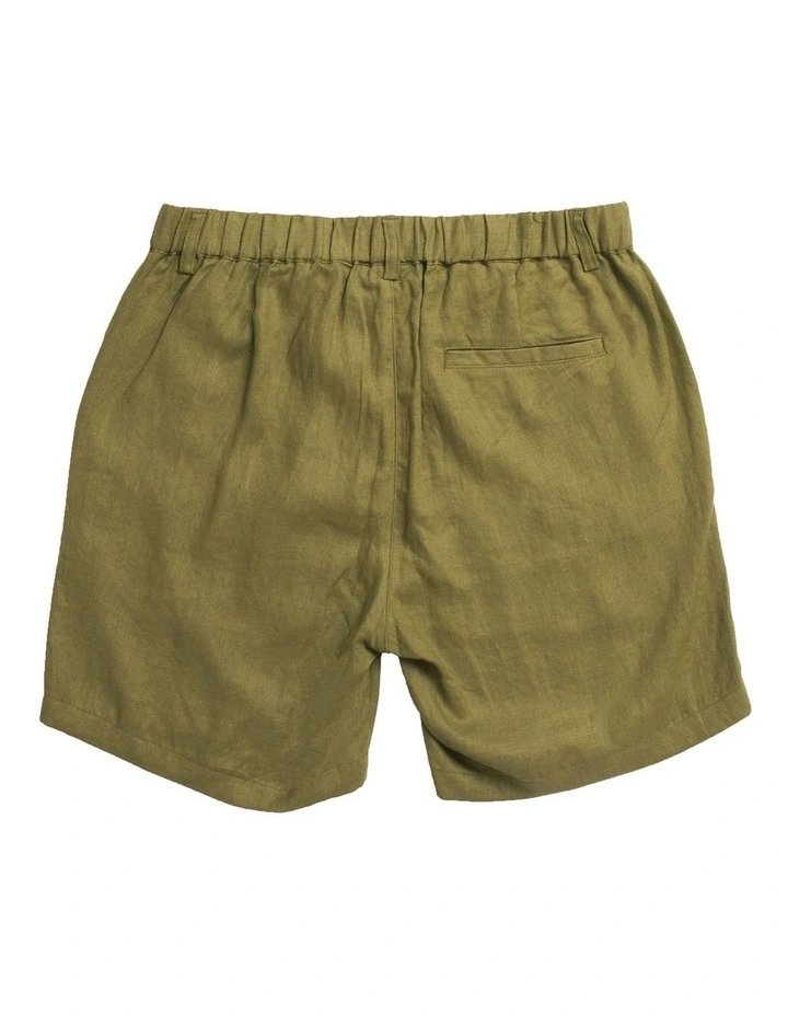 Linen Shorts in Khaki image 7