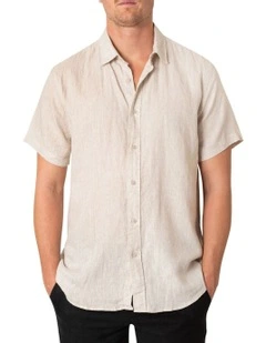 Short Sleeve Linen Shirt in Natural