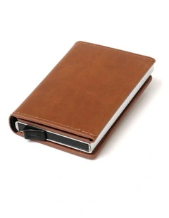 Leura Minimalist Unisex Vegan Leather Coin Pocket Wallet in Tan
