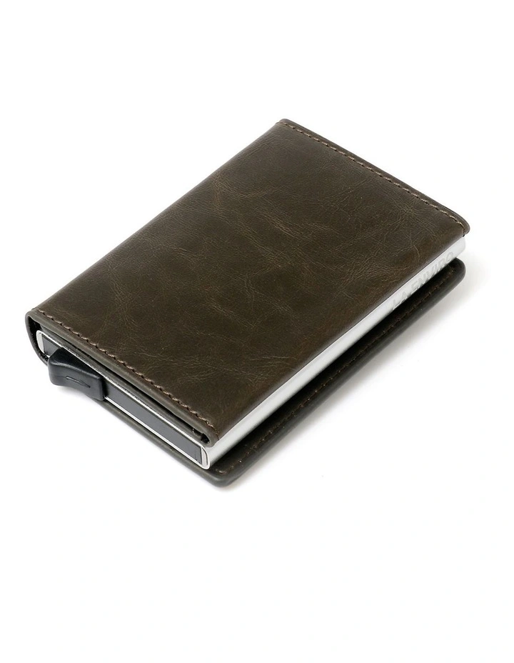 Leura Minimalist Unisex Vegan Leather Coin Pocket Wallet in Olive image 1