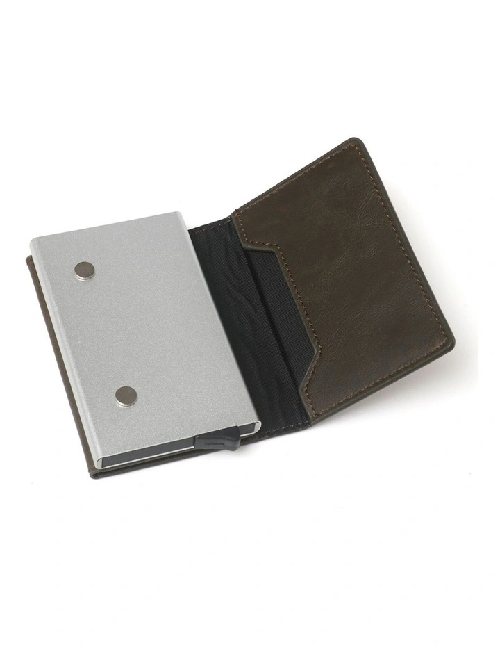 Leura Minimalist Unisex Vegan Leather Coin Pocket Wallet in Olive image 4