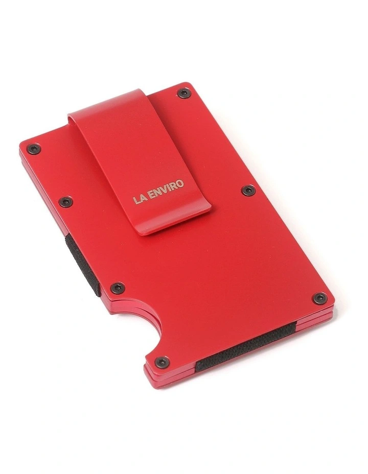 Minimalist Unisex Metal Wallet in Red image 1