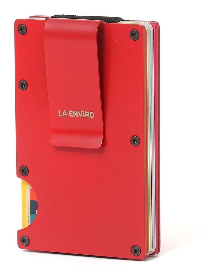 Minimalist Unisex Metal Wallet in Red image 3