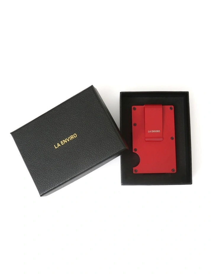 Minimalist Unisex Metal Wallet in Red image 6