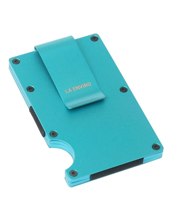 Minimalist Unisex Metal Wallet in Blue image 2