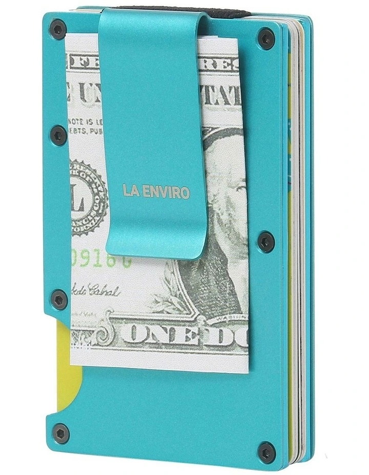Minimalist Unisex Metal Wallet in Blue image 4