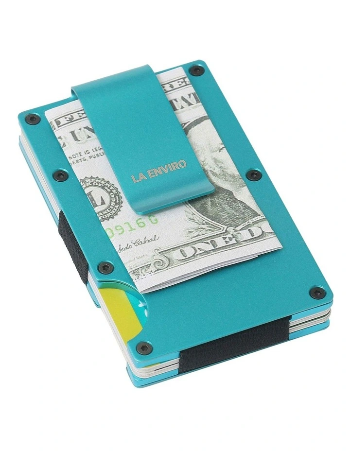 Minimalist Unisex Metal Wallet in Blue image 5