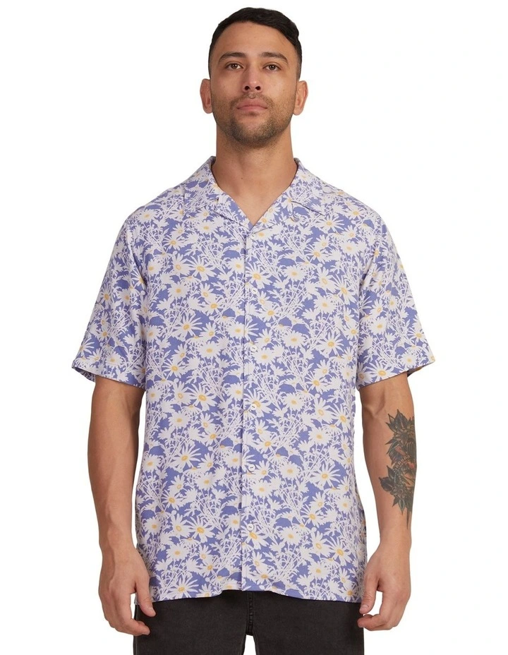 Dais Floral Short Sleeve Shirt in Purple image 1