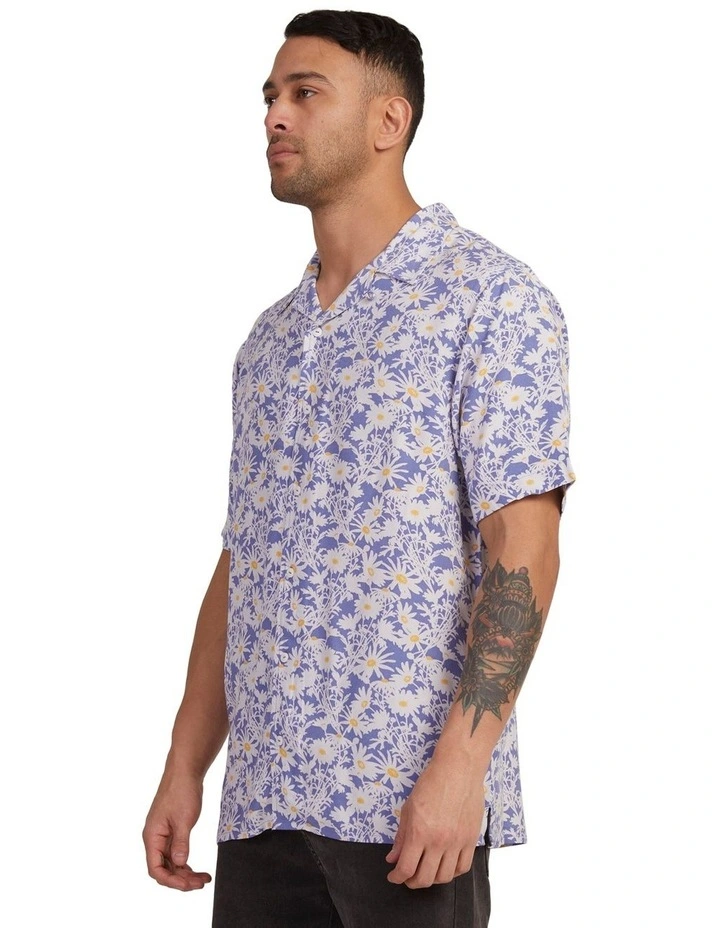 Dais Floral Short Sleeve Shirt in Purple image 3