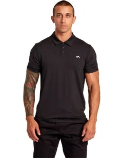 VA Sport Vent Technical Polo Shirt in Black