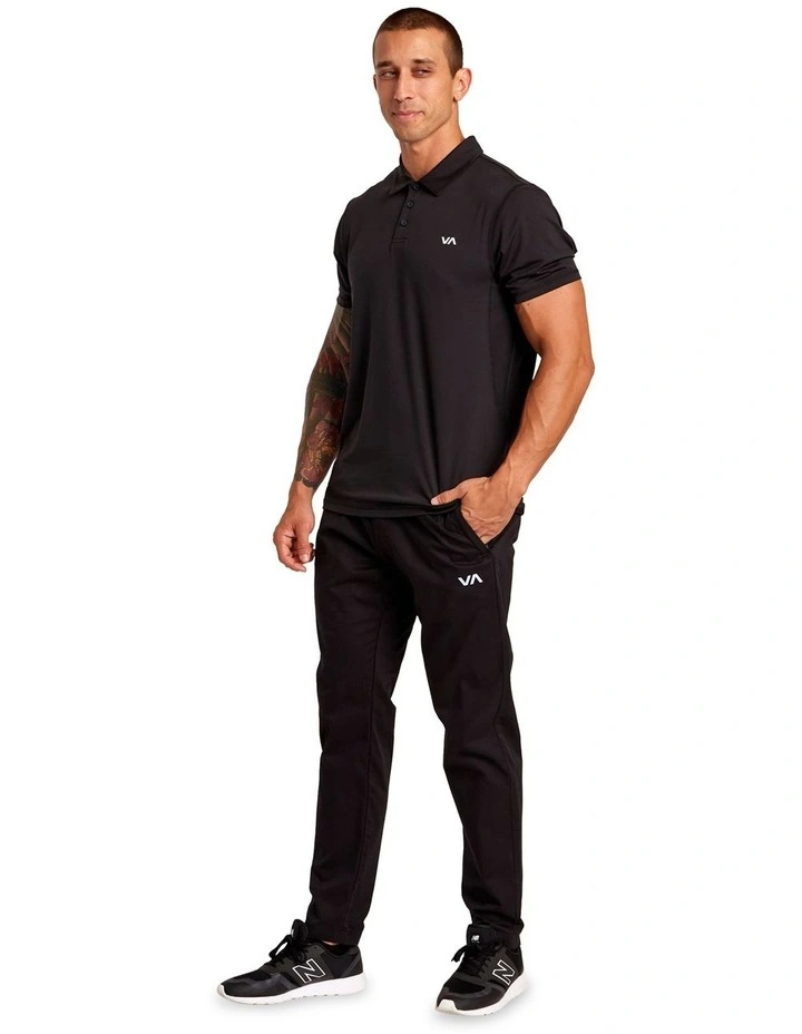 VA Sport Vent Technical Polo Shirt in Black image 5