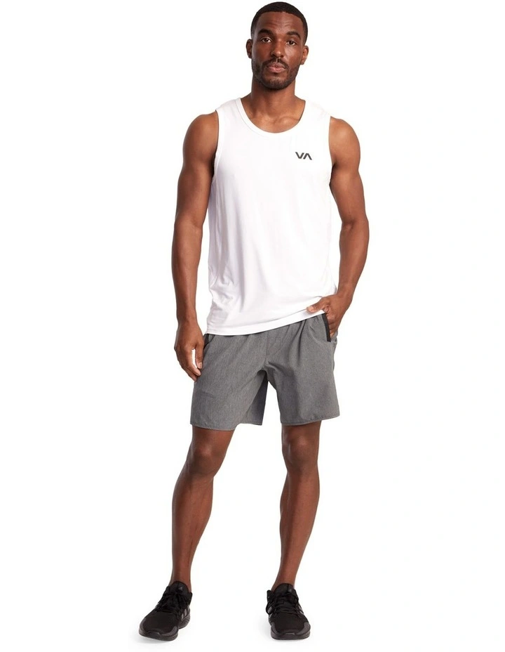 Rvca Bedwin X Stash Yogger Stretch 17" Elastic Waist Shorts Black/White- BKW / XL - View #12