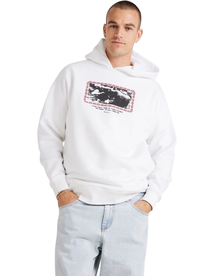 In The Ring Pull Over Hoodie in White image 1