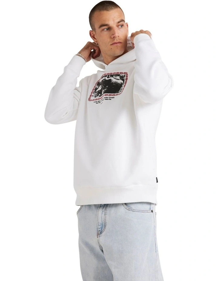 In The Ring Pull Over Hoodie in White image 3