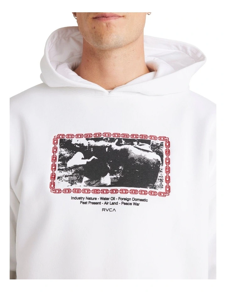 In The Ring Pull Over Hoodie in White image 4