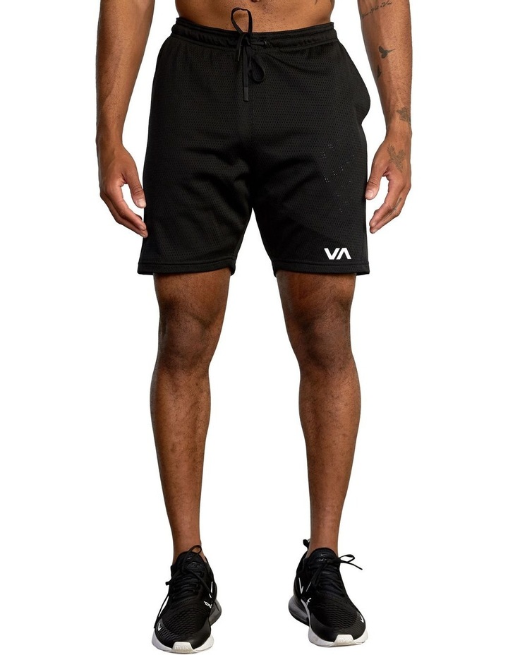 Mesh Elastic Athletic Shorts Black