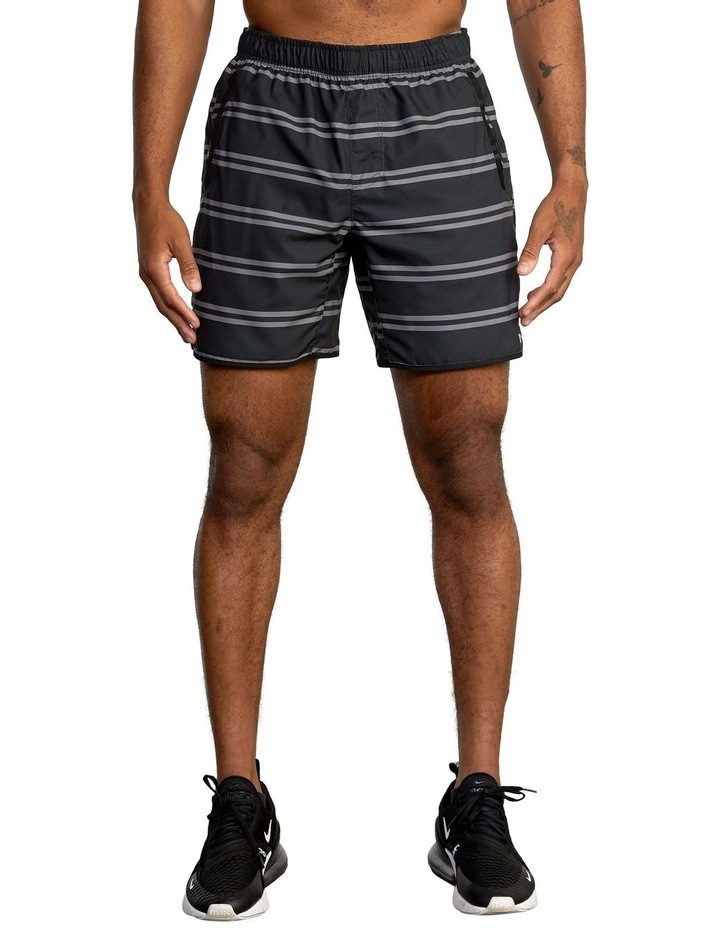 Yogger IV Elastic Shorts 17" in Black Stripe