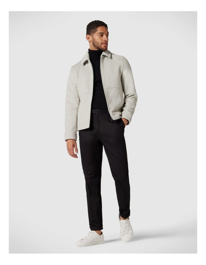 Wool-blend Harrington Jacket in Stone image 2