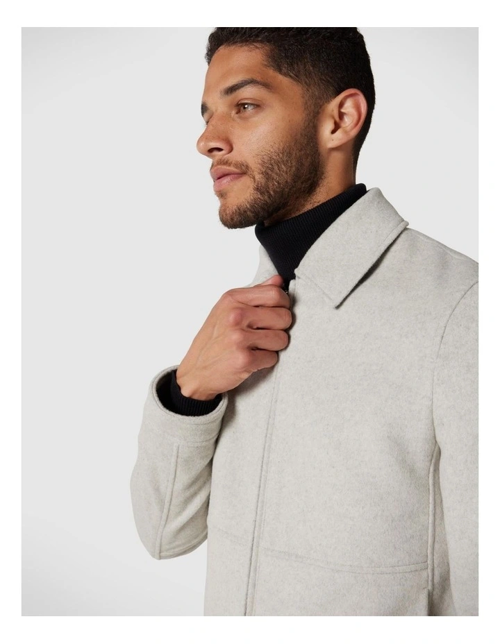 Politix Wool-blend Harrington Jacket in Stone MYER