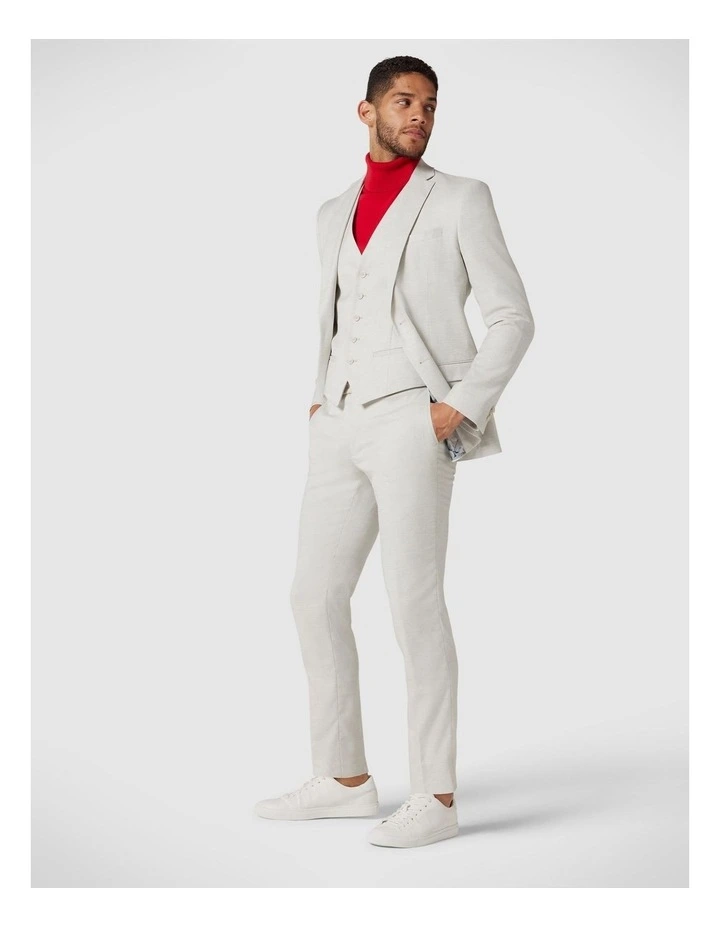 Roll Neck Knit With Rib Detail in Red image 3