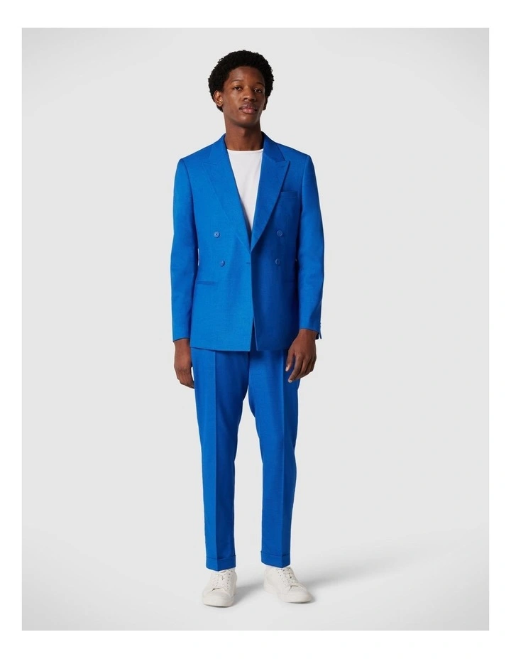 Pleated Slim Stretch Tailored Pant in Cobalt image 2