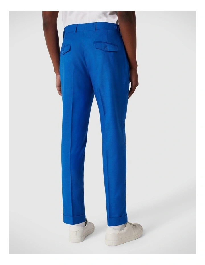 Pleated Slim Stretch Tailored Pant in Cobalt image 5