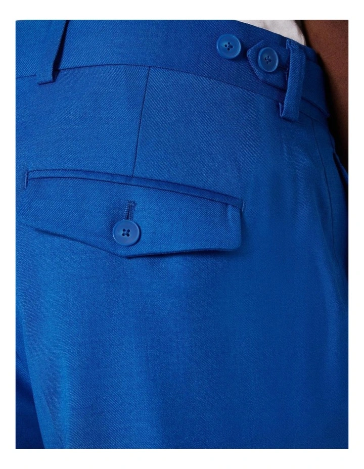 Pleated Slim Stretch Tailored Pant in Cobalt image 6
