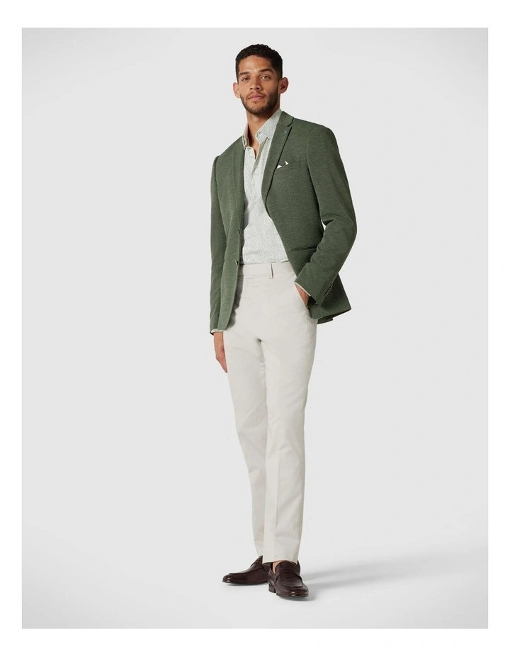 Long Sleeve Floral Print Dress Shirt in White/Khaki image 4