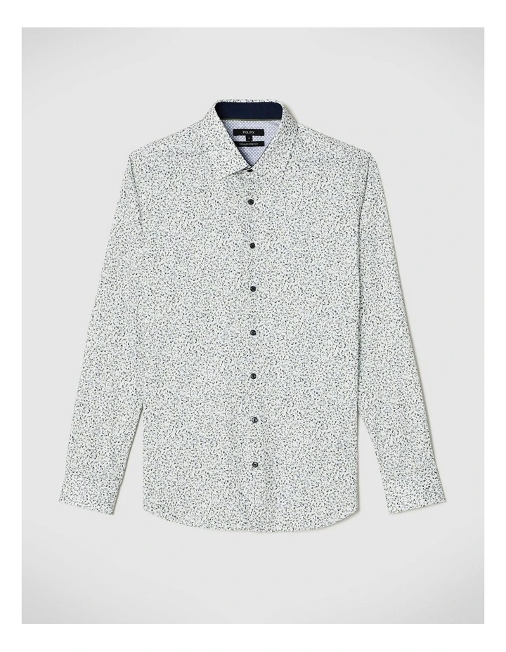 Regular Long Sleeve Floral Print Shirt in Khaki image 2