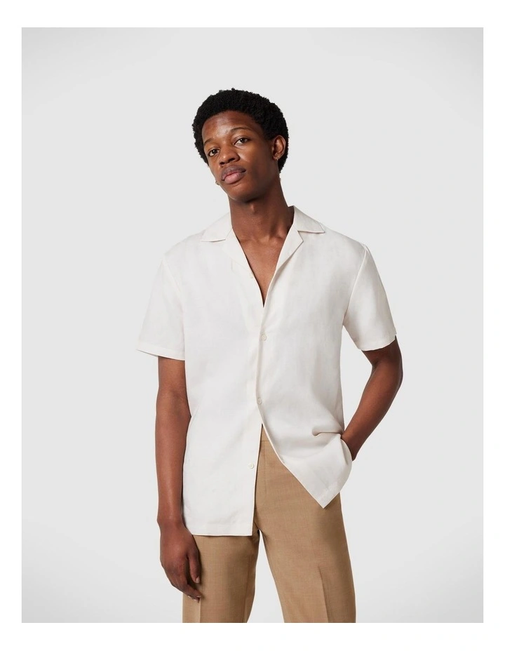 Regular Short Sleeve Plain Shirt in Natural image 1