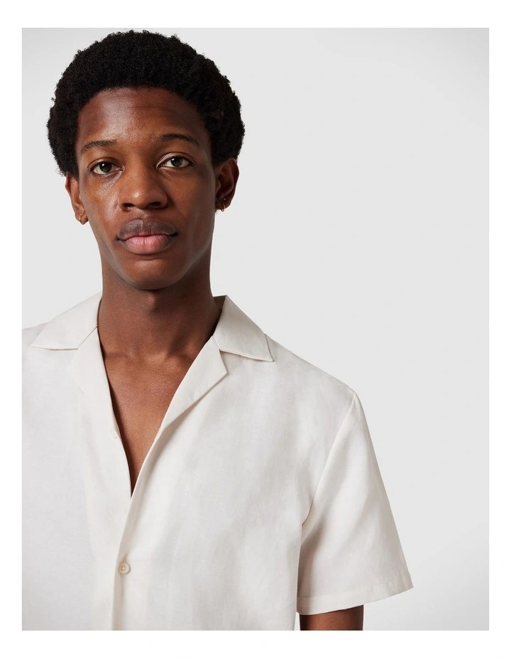 Regular Short Sleeve Plain Shirt in Natural image 2