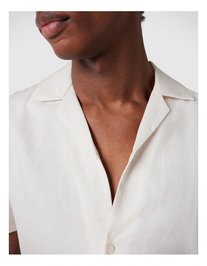 Regular Short Sleeve Plain Shirt in Natural image 5