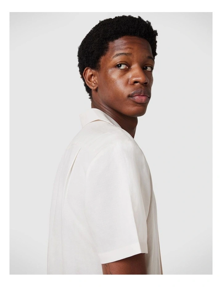 Regular Short Sleeve Plain Shirt in Natural image 6