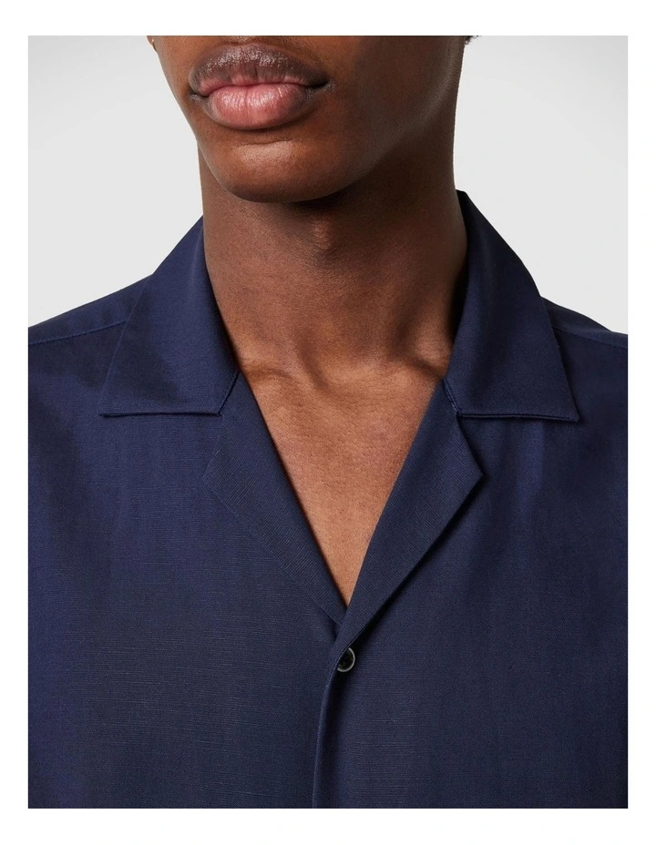 Regular Short Sleeve Plain Shirt in Navy image 6